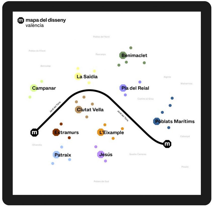 A photograph of the Valencia Design Capital map