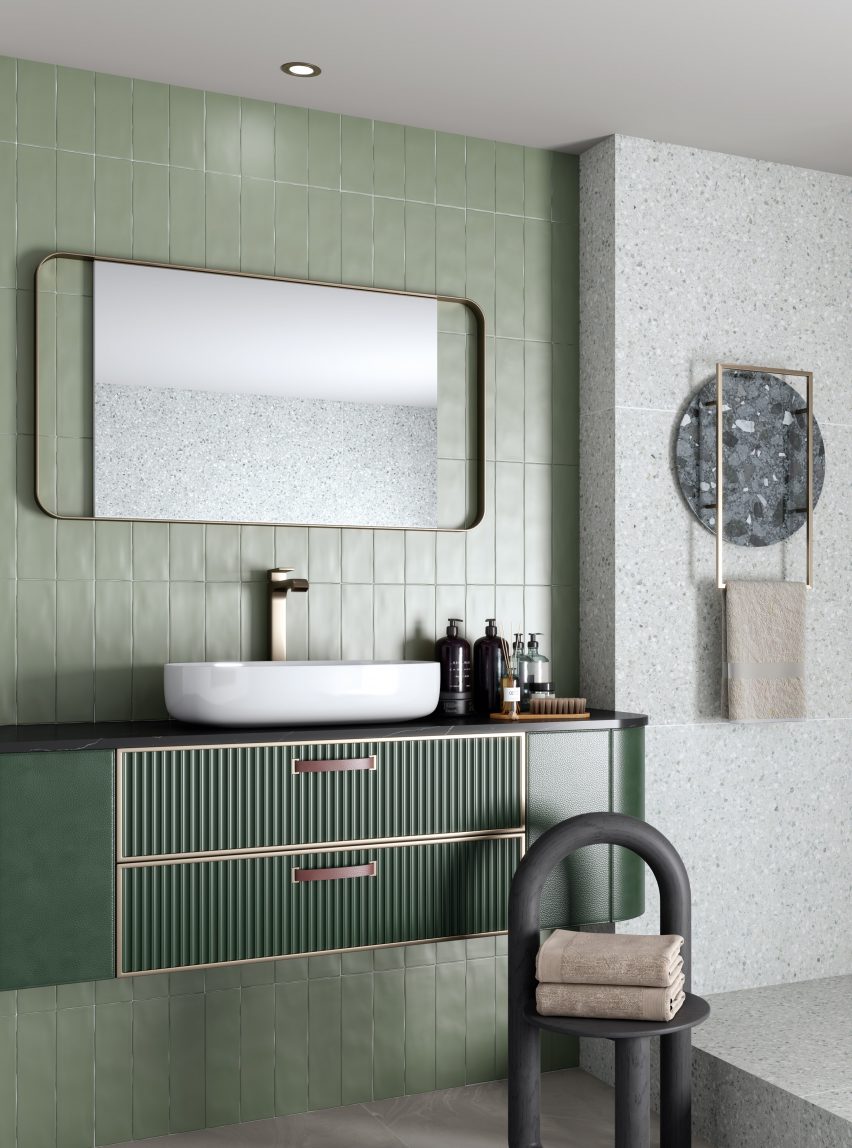 ABIC Anti-Bacterial Ceramics by Vives on the Salou Esmeralda tile