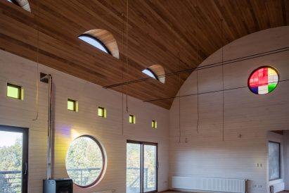 Stained glass windows in the vaulted house
