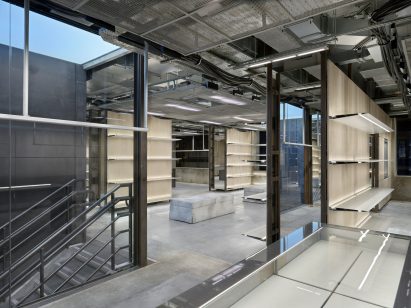 View of the balenciaga london flagship's first floor 