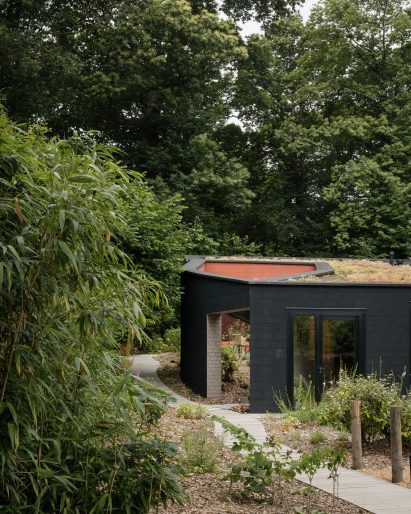 Black brick house