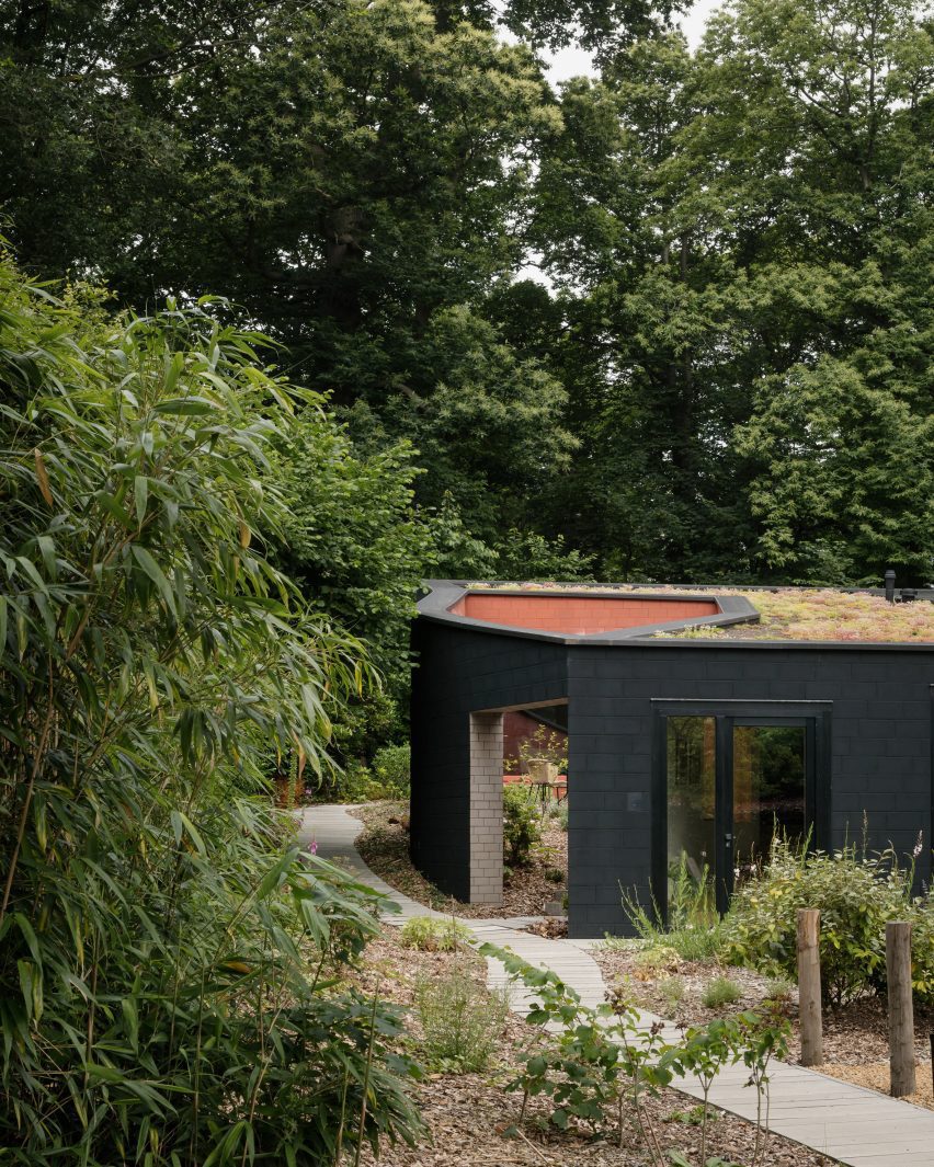 Black brick house