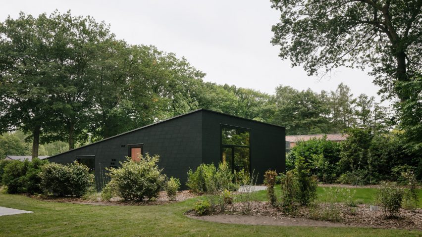 Black brick house in Belgium