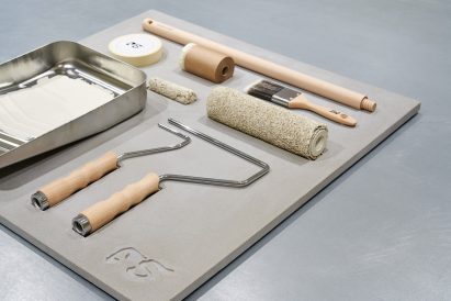 Wood and metal paint tools on display at the Cover Story shop