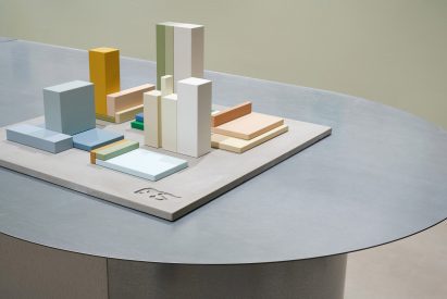 Colourful blocks in different shapes painted in Cover Story's 32 paint colours
