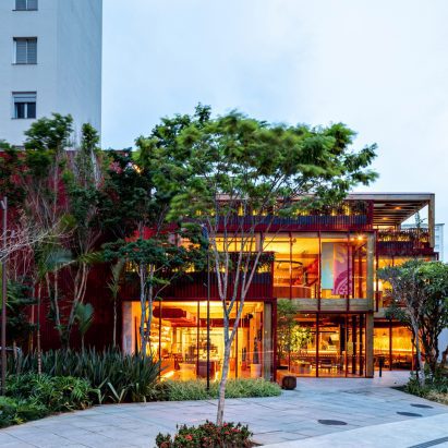 Exterior of Dengo Chocolate shop in São Paulo, Brazil