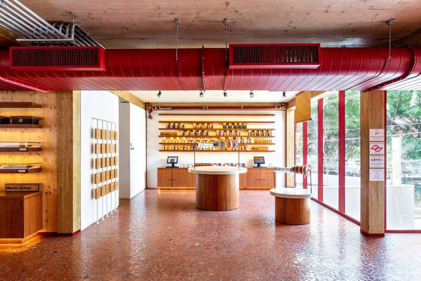 Interiors of Dengo Chocolate shop in São Paulo, Brazil