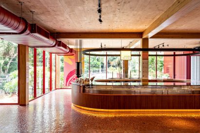 Interiors of Dengo Chocolate shop in São Paulo, Brazil