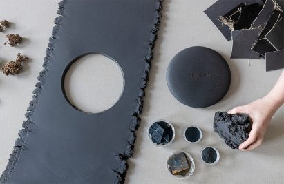 Blue Earthshot medal in the process of being made
