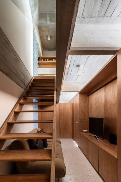 Modified wooden staircase