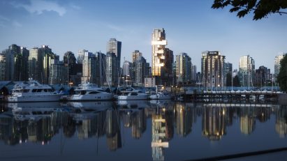 Fifteen Fifteen tower on the Vancouver skyline