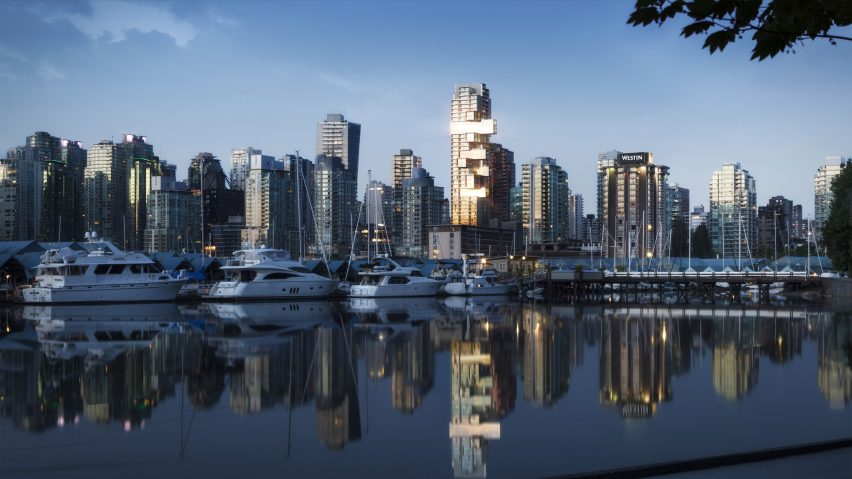 Fifteen Fifteen tower on the Vancouver skyline