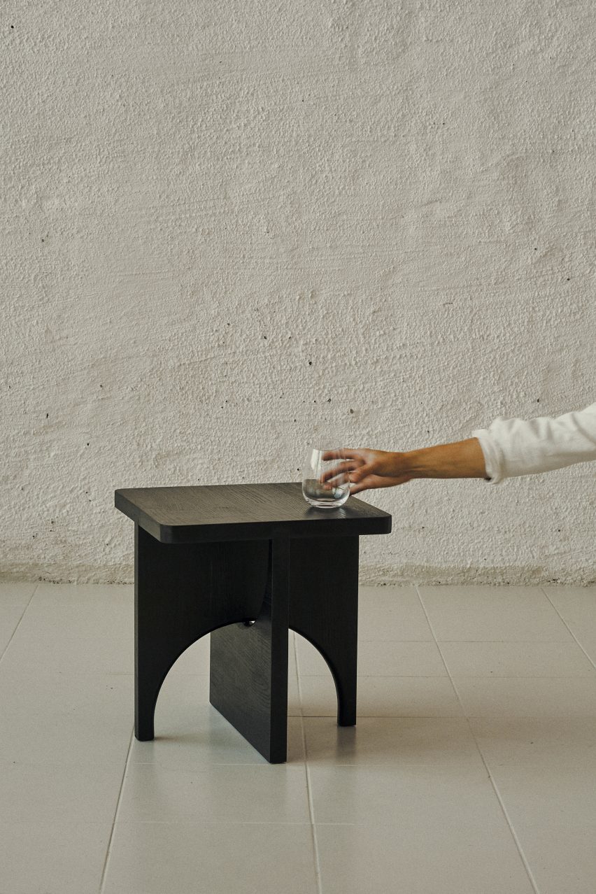 Aspekt side table by Tobias Berg at Ny Normal exhibition by Fold Oslo