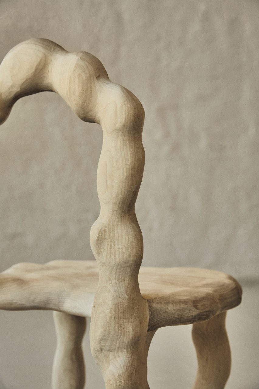 Viride dining chair by Anna Maria Øfstedal Eng at Ny Normal exhibition by Fold Oslo