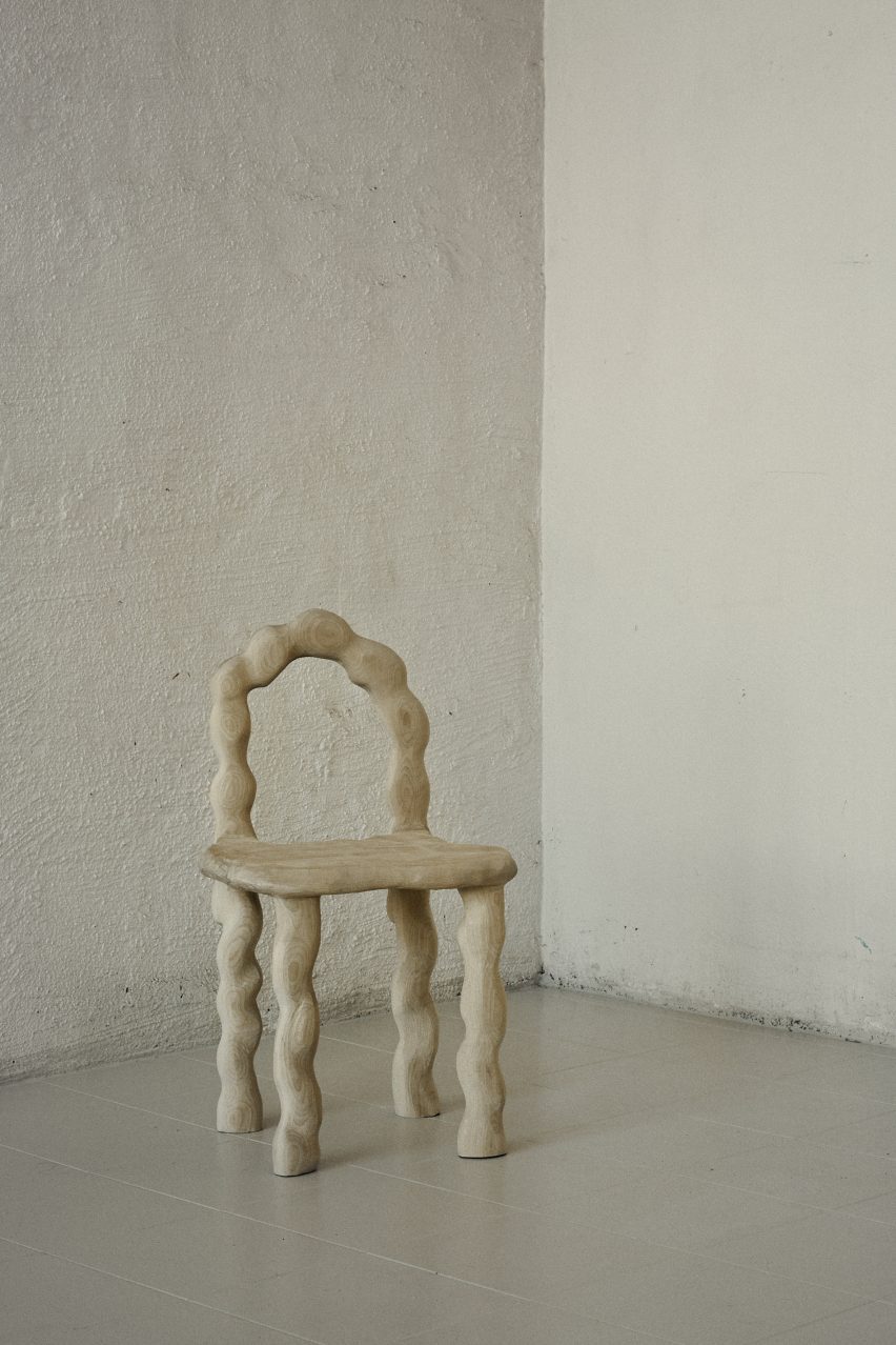 Viride dining chair by Anna Maria Øfstedal Eng at Ny Normal exhibition by Fold Oslo
