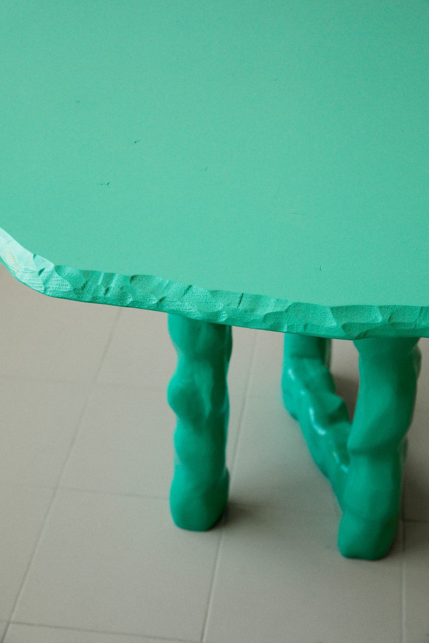 Viride dining table by Anna Maria Øfstedal Eng at Ny Normal exhibition by Fold Oslo
