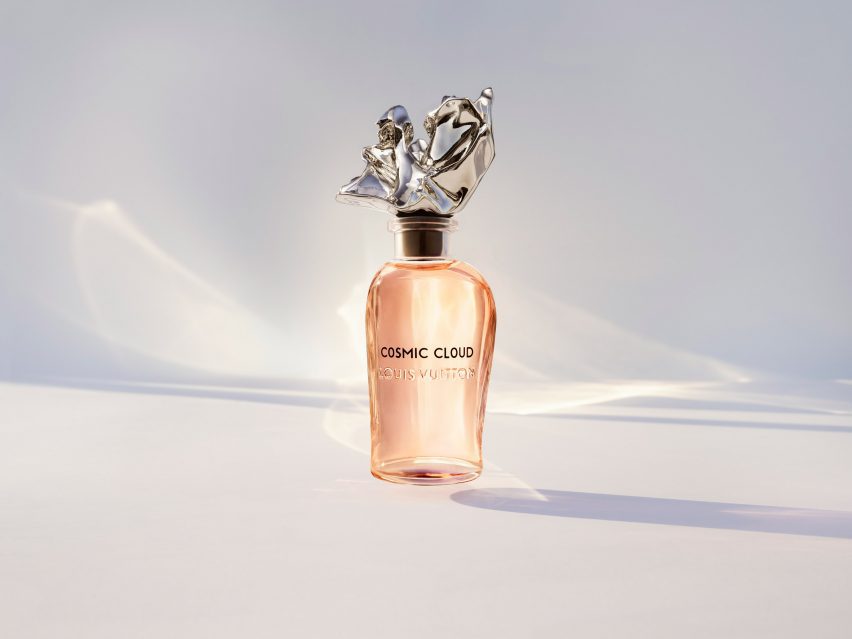 Five perfume bottles designed by Frank Gehry for Louis Vuitton