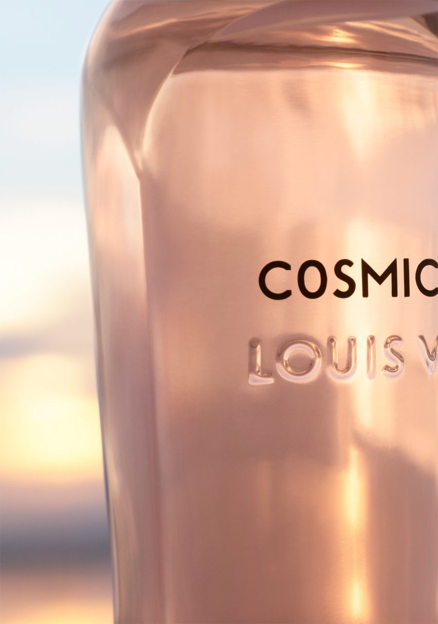 Five perfume bottles designed by Frank Gehry for Louis Vuitton