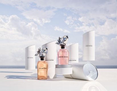 Les Extraits perfume bottles in white cases