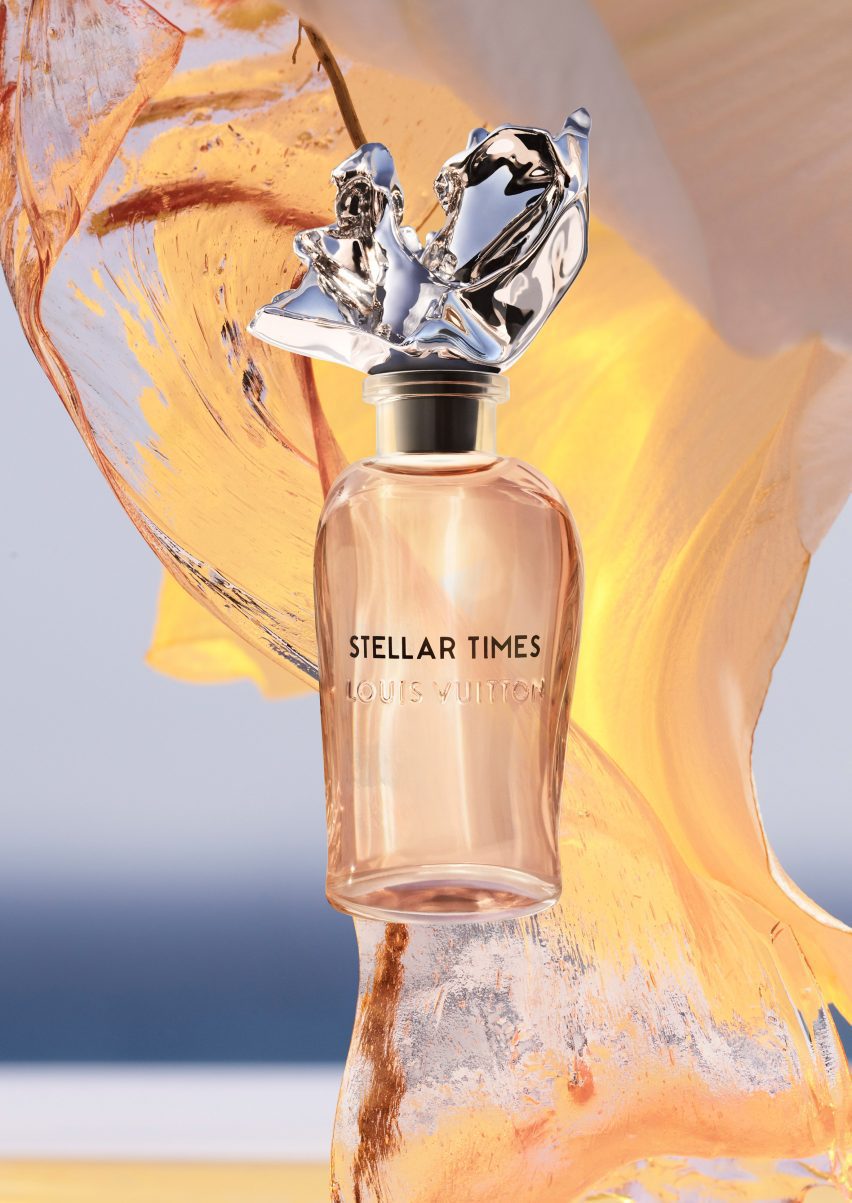 Five perfume bottles designed by Frank Gehry for Louis Vuitton