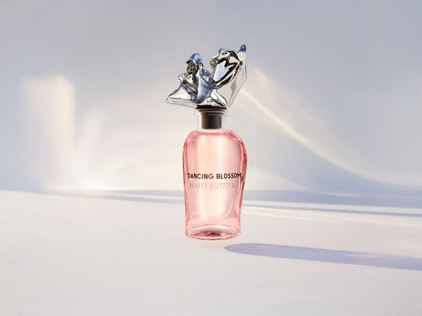 Five perfume bottles designed by Frank Gehry for Louis Vuitton