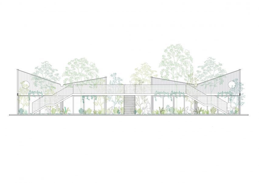 Elevation drawing of the school
