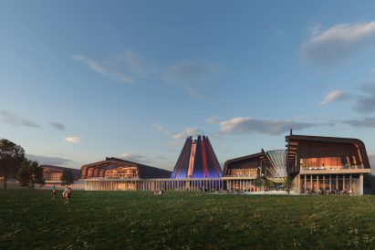 Rendering of the bourbon distillery