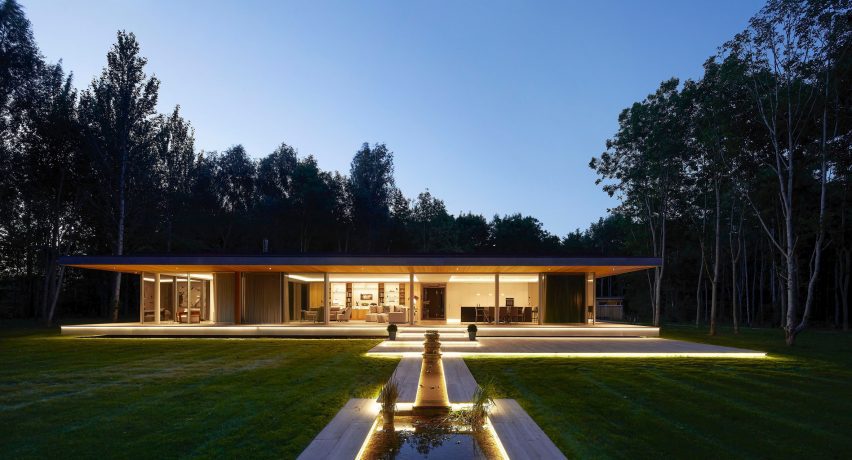 Illuminated facade of House in The Lakes by Yoo, by Broadway Malyan
