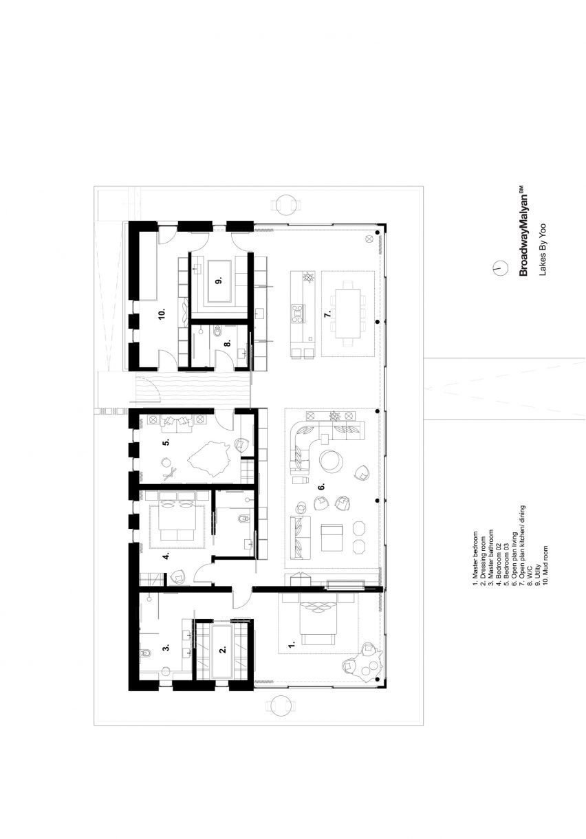 Floor plan of House in The Lakes by Yoo, by Broadway Malyan