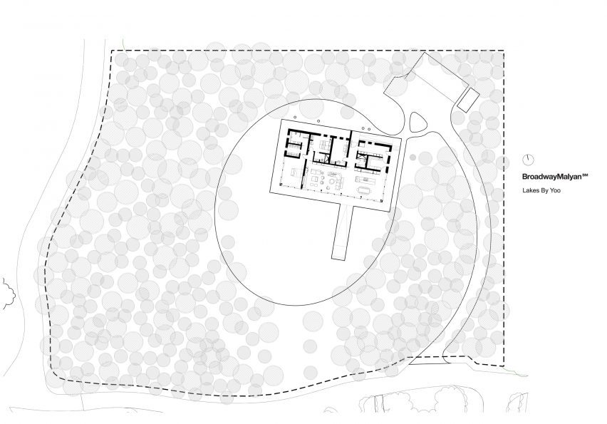 Site plan of House in The Lakes by Yoo, by Broadway Malyan