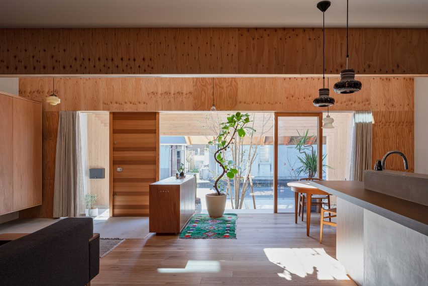 Wood-lined interiors of Imaise House