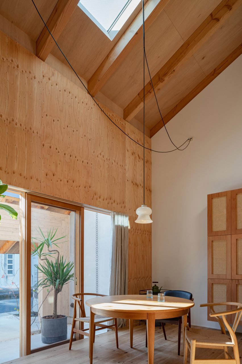 Wood-lined interiors of Imaise House