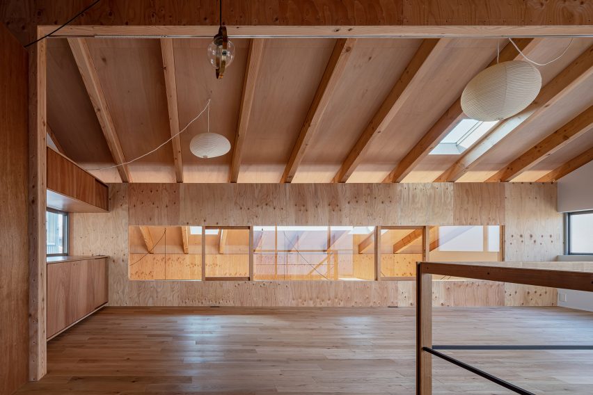 Wood-lined interiors of Imaise House