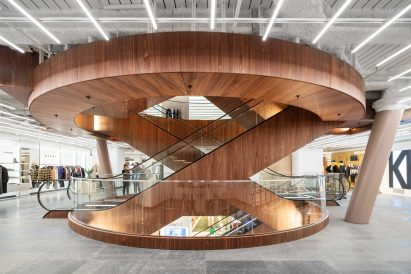 Wooden escalator at KaDeWe