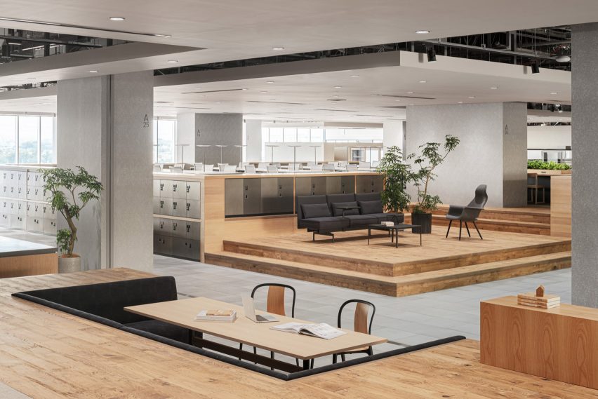 Interiors of Kadokawa office in Tokorozawa