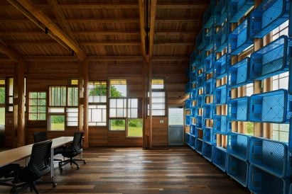 The interiors of Kamikatsu Zero Waste Center were clad in wood