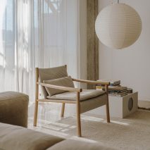 Katu chair in a pared-back living room interior