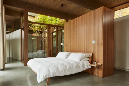 Bedroom set back from the water