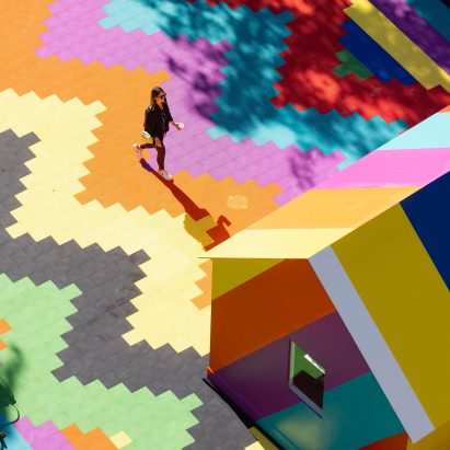 Lakwena Maciver's colourful rooftop painting