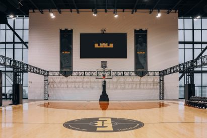 Full-size basketball court