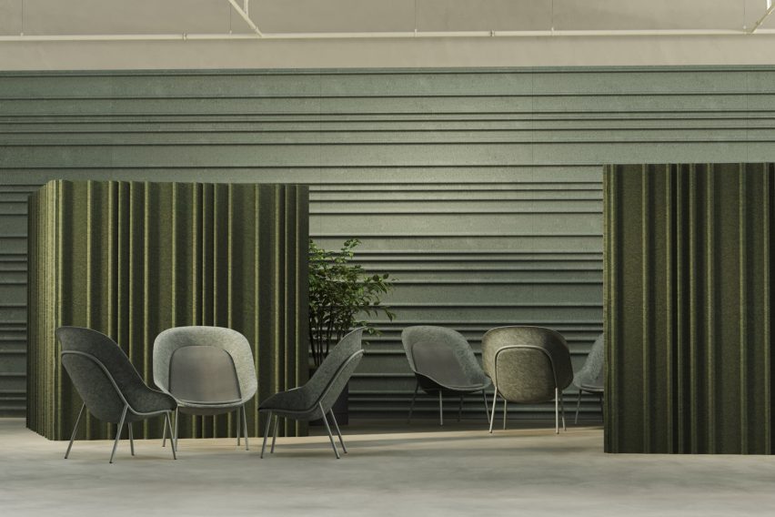 Mute Fraction PET Felt acoustic panel by De Vorm