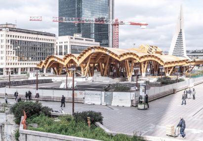 Distance shot of Naples wooden underground station