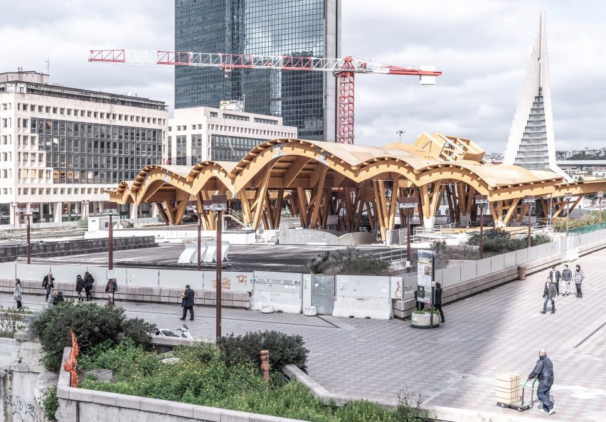 Distance shot of Naples wooden underground station