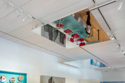 Mirrored ceiling panel in the Mezzanine Gallery