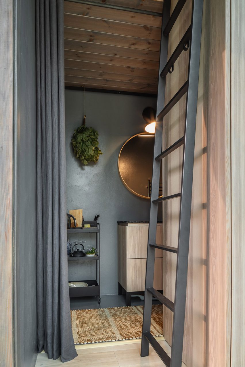 Interior view of cabins at Ziedlejas Spa and Wellness Resort by Open AD
