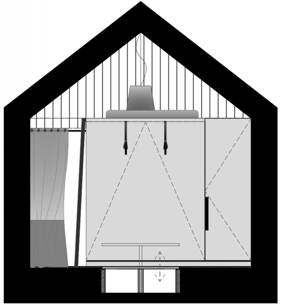 section drawing of cabin at Ziedlejas Spa and Wellness Resort by Open AD