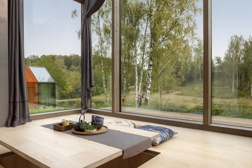 Interior view of cabins at Ziedlejas Spa and Wellness Resort by Open AD
