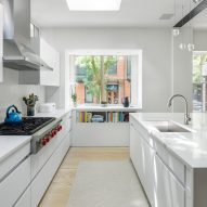 Boston house kitchen has a large window