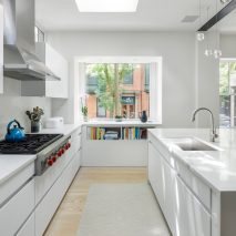 Boston house kitchen has a large window