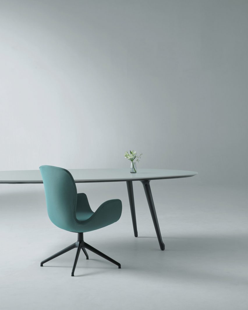 Phlox conference chair and oval tables by Rainlight
